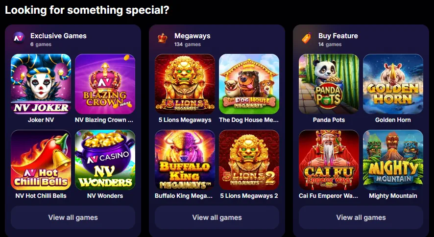 Играй сега в казино NV